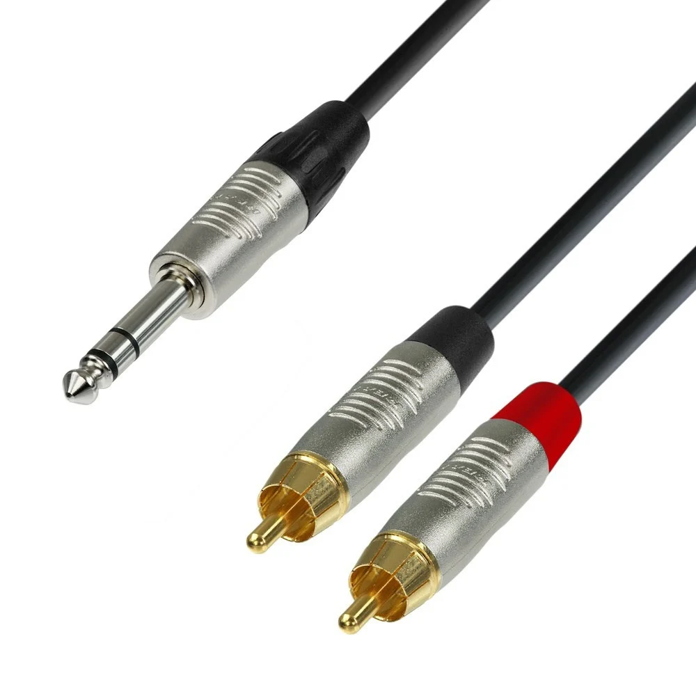 سلك AUX - RCA 6.35M - طول 3 متر - Adam Hall