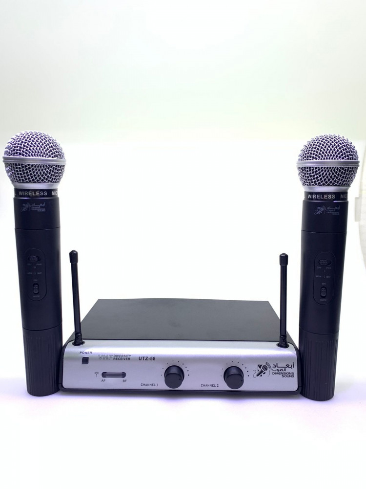 2 ميكرفون لاسلكي يدوي - أبعاد